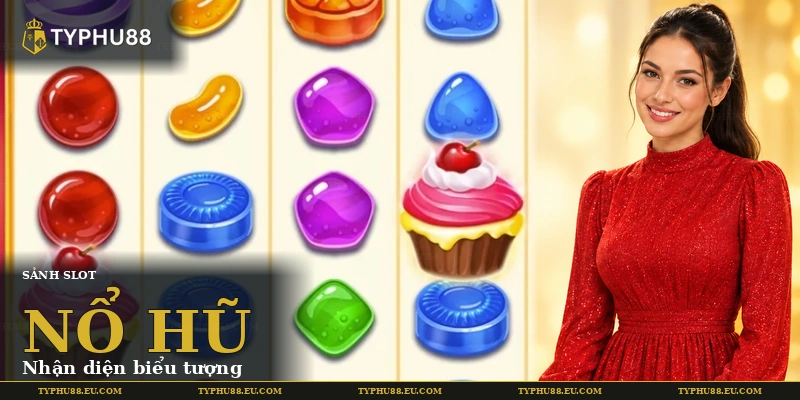 Nổ hũ TYPHU88 với lưới biểu tượng kẹo nhiều màu trong trò chơi