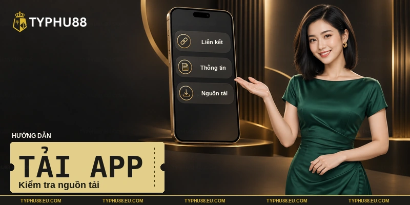 Tải app TYPHU88 và kiểm tra thông tin nguồn tải trên điện thoại